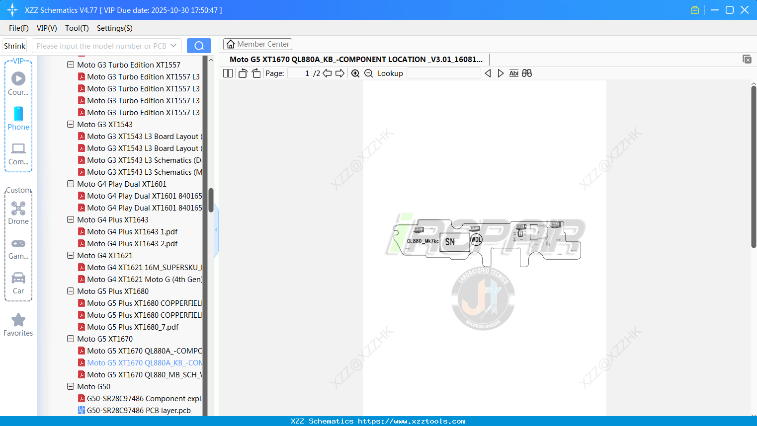 Motorola Moto G5 XT1670 QL880A_KB_-COMPONENT LOCATION _V3.01_160815